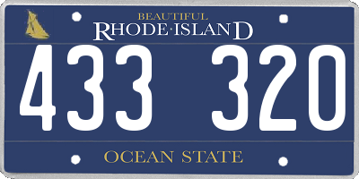 RI license plate 433320