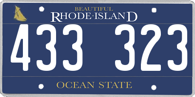 RI license plate 433323