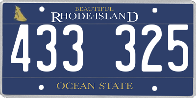 RI license plate 433325
