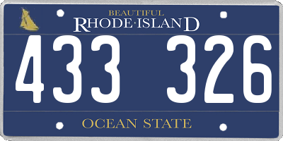 RI license plate 433326