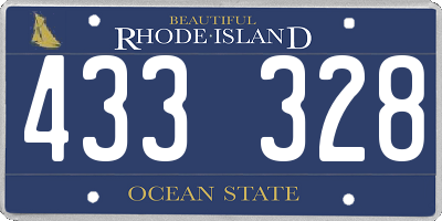 RI license plate 433328