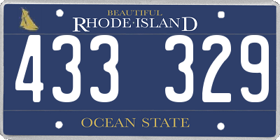 RI license plate 433329