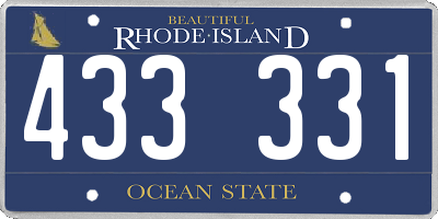 RI license plate 433331