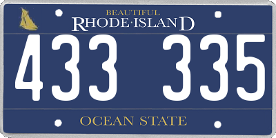 RI license plate 433335