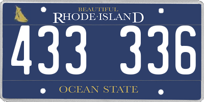 RI license plate 433336