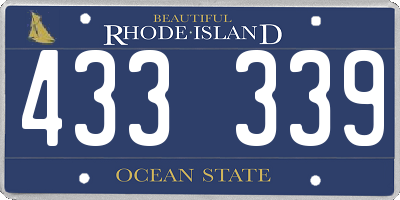 RI license plate 433339