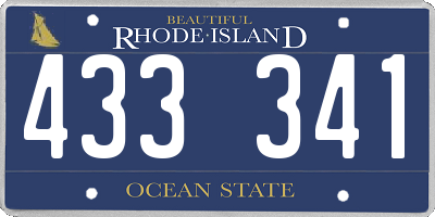 RI license plate 433341
