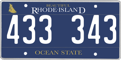RI license plate 433343