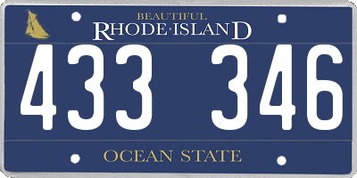 RI license plate 433346