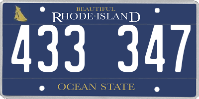 RI license plate 433347