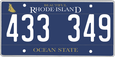 RI license plate 433349