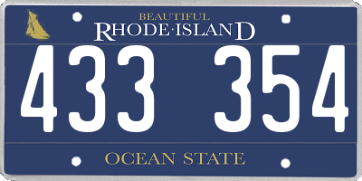 RI license plate 433354