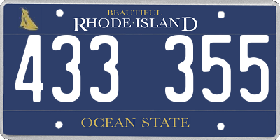 RI license plate 433355