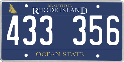 RI license plate 433356