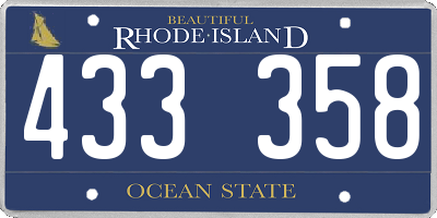 RI license plate 433358