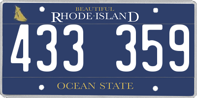 RI license plate 433359