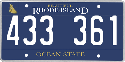 RI license plate 433361