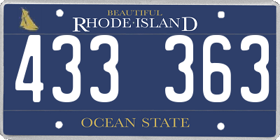 RI license plate 433363