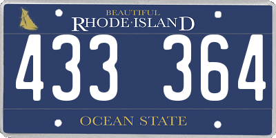 RI license plate 433364