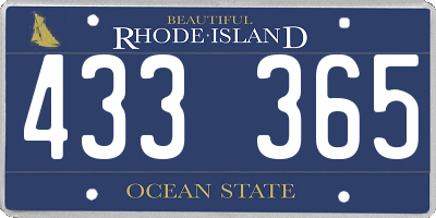 RI license plate 433365