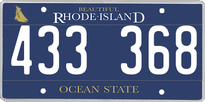 RI license plate 433368