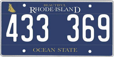 RI license plate 433369