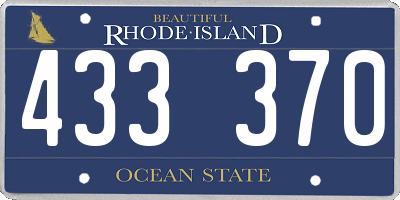 RI license plate 433370