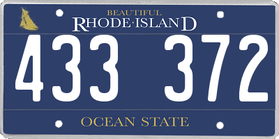 RI license plate 433372