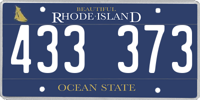 RI license plate 433373