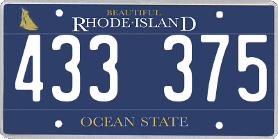 RI license plate 433375
