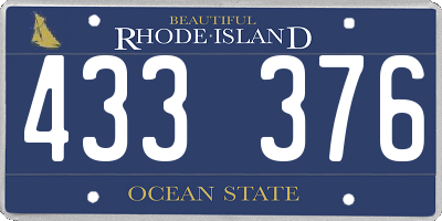 RI license plate 433376