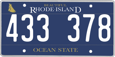 RI license plate 433378