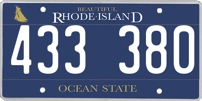 RI license plate 433380