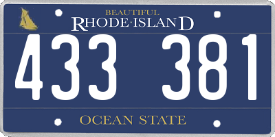 RI license plate 433381