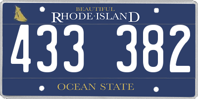 RI license plate 433382