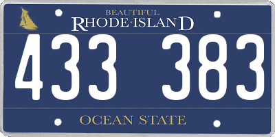 RI license plate 433383