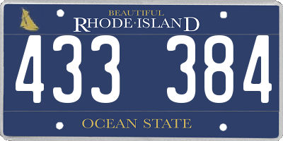 RI license plate 433384