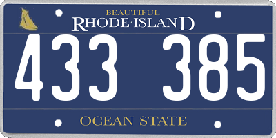RI license plate 433385