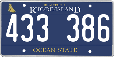 RI license plate 433386