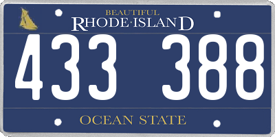 RI license plate 433388
