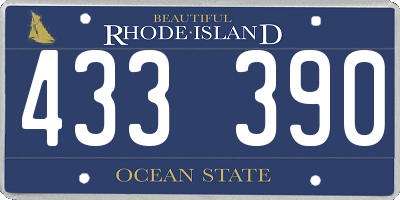 RI license plate 433390