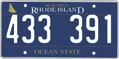 RI license plate 433391