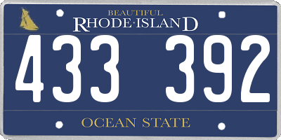 RI license plate 433392