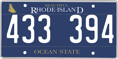 RI license plate 433394
