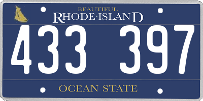 RI license plate 433397