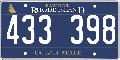 RI license plate 433398