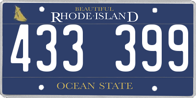 RI license plate 433399