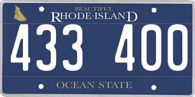RI license plate 433400