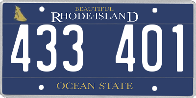 RI license plate 433401