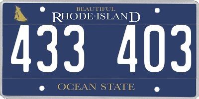 RI license plate 433403